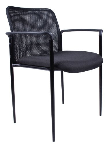 Boss Office Products Stackable Mesh Guest Chair in Black, 250 (B6909-BK) - color: Black