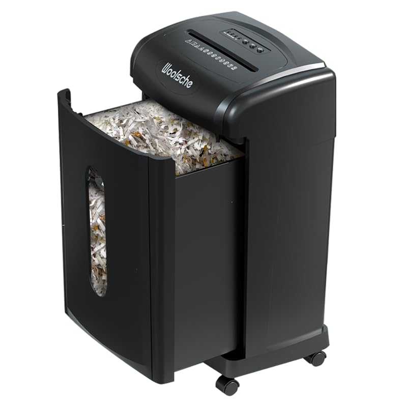 19-Sheet Heavy Duty Paper Shredder for Home Office P-4 Security Cross Cut Ultra Quiet 56 dB Operation 15 Min Continuous Run Auto Jam Reverse Large 7.93 Gallon Bin Shreds Paper Cardboard Credit Cards