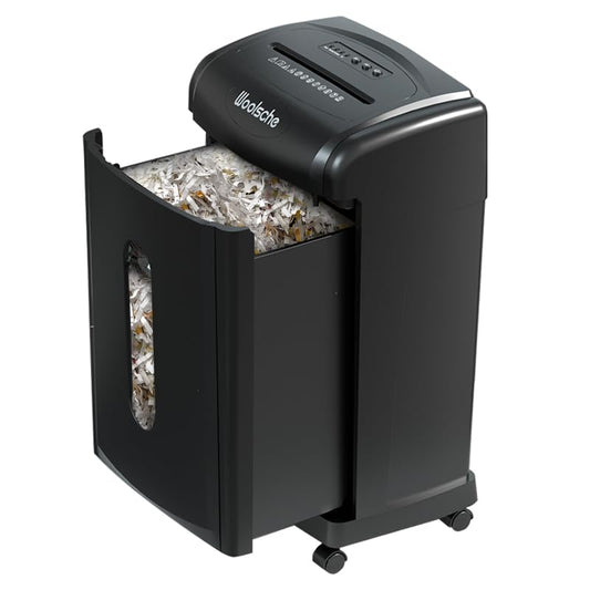 19-Sheet Heavy Duty Paper Shredder for Home Office P-4 Security Cross Cut Ultra Quiet 56 dB Operation 15 Min Continuous Run Auto Jam Reverse Large 7.93 Gallon Bin Shreds Paper Cardboard Credit Cards