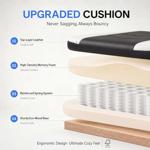Desk Computer Gaming Chair - High Back Ergonomic Office Chair with Footrest and Lumbar Support, Swivel Comfy Home Gamer Video Game Chairs with Pocket Spring Cushion for Adults (White Leather) - color: Classic White Leather