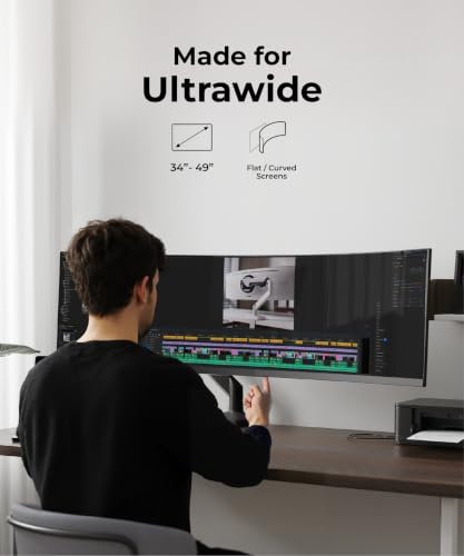 Modernsolid Heavy Duty Monitor Arm for 34-49 Inch Ultrawide Curved Screens - color: Black