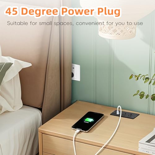 2Pack Recessed Power Strip, 20W USB-C Furniture Outlet, Black, 3FT | 2 AC + 3 USB (2 USB-C, 1 USB-A), Flush Mount, Space-Saving, Easy Install, For Desk, Bedside, Drawer, Conference Table - color: Black-2Pack, size: 3 FT