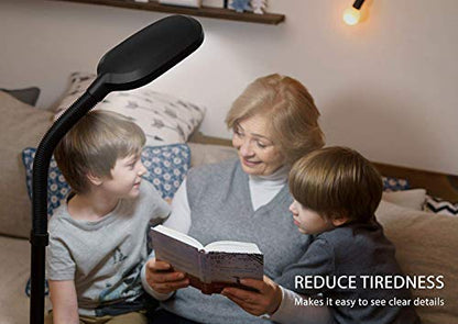 Kenley Natural Daylight Floor Lamp with Adjustable Gooseneck - color: Black