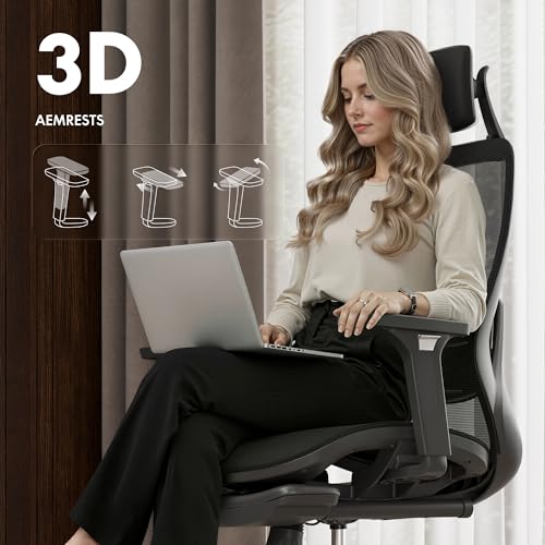 FLEXISPOT Massage Office Chair with Footrest, High Back Ergonomic Desk Chair with Adjustable Headrest, 3D Armrests, 2D Lumbar Heated Shiatsu Massage, 4-Position Recline, Mesh Seat, Black - color: Breathable Black