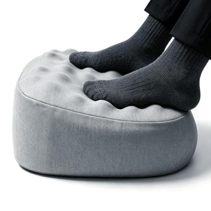 Foot Rest Under Desk, Memory Foam Ergonomic Footrest, Grey | Massage Pebble Surface, Office Foot Stool for Under Desk at Work, Gaming Foot Rest, Washable Cover, Non-Slip Base - color: Pebble Gray