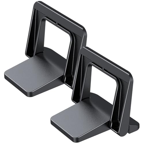 Ergonomic Laptop Stand and Airflow Riser for Desk, 2pcs Black PC Material Invisible Laptop Holder Supports Cooling and Height Elevation for Office and Home Use