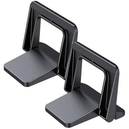 Ergonomic Laptop Stand and Airflow Riser for Desk, 2pcs Black PC Material Invisible Laptop Holder Supports Cooling and Height Elevation for Office and Home Use