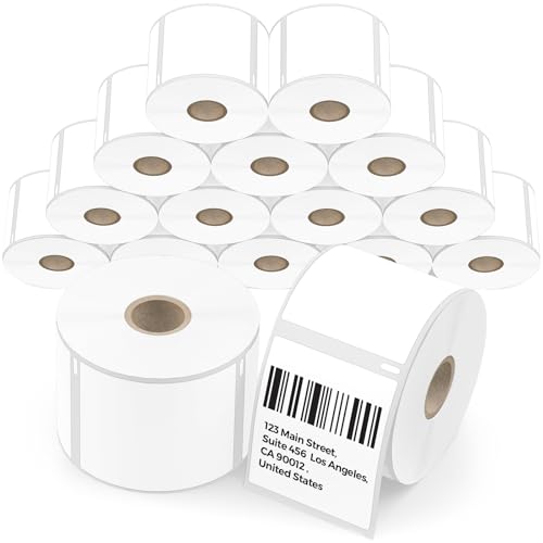 16 Rolls Thermal Labels Compatible for Dymo 30258/30324 (2 1/8" x 2 3/4") | 6400 Pcs White Multipurpose Labels Fits for Labelwriter 450, 450 Turbo, 4XL Printers (NOT for 550, 5XL) - size: 2 1/8” x 2 3/4” - 30258