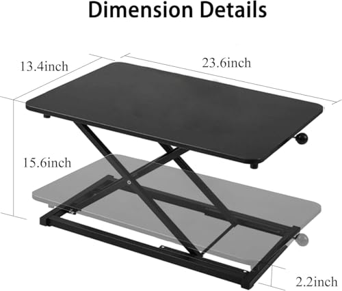 Adjustable Height Standing Desk Converter, Keyboard Riser for Stand Up Desk Riser, Computer Keyboard Stand for Desktop, Computer Workstations for Home Office