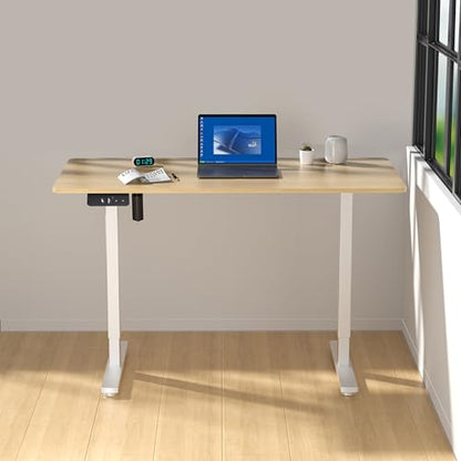 MSZ Electric Standing Desk 48x24 Inch with Memory Presets, Adjustable Height Sit to Stand Computer Desk for Home Office & Gaming, Maple - color: 1-maple