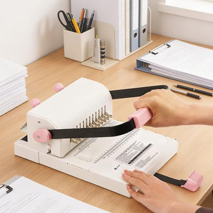 Vagbstu Cinch Book Binding Machine,2:1Spiral Binding Machine with Slide Ruler Compatible with Wire or Spiral Coils,20 Sheet Circular Punch Capacity for DIY Notebooks, Albums, Journals, and Calendars