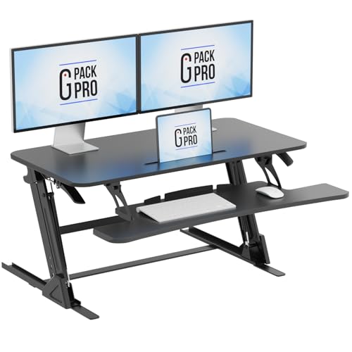 38 Inch Standing Desk Converter, Adjustable Height - size: 38"