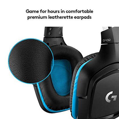 Logitech G432 Wired Gaming Headset - Black | DTS Headphone:X 2.0, 50 mm audio drivers, USB and 3.5 mm jack, Flip-to-Mute mic, PC compatible