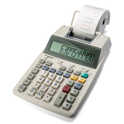 Sharp EL-1750V Two-Color Printing Calculator 2 Lines/Sec 3" Black/Red - color: Off-White
