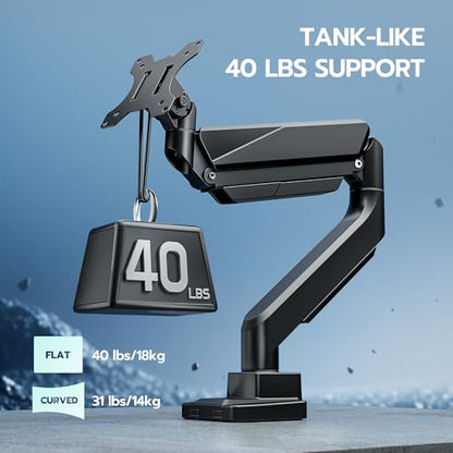 Heavy Duty Single Monitor Mount for 13"-49" Curved Screens, Black - color: Black, style: without USB