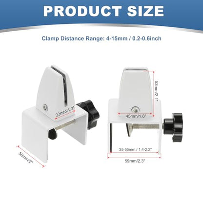 PATIKIL 1.8x1.3x2.1" Desk Divider Support Clamp 2Pcs Aluminum Matte White - color: Matte White