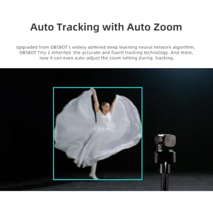 OBSBOT Tiny 2 4K PTZ Webcam 1/1.5" CMOS 50MP, W Mini Tripod - style: Tiny 2 +Table Mini Tripod