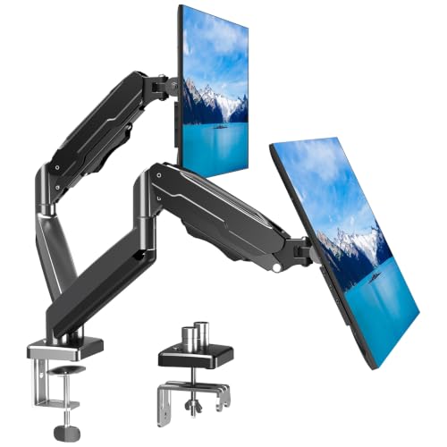MOUNT PRO Dual Monitor Mount Fits 13 to 32 Inch Screen, Height Adjustable Monitor Stand for 2 Monitors, Full Motion Display Arm Holds up to 19.8lbs Each, Computer Desk VESA Mount, Black - color: Black, size: Dual