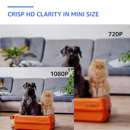 ALPHA TECH Indoor Camera with 160° Wide Angle, Plug in Offline Camera, No WiFi or App, Local SD Storage for Home Use