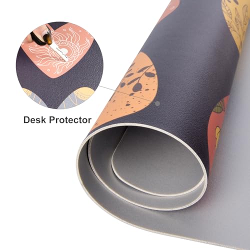 Colorful Star Magic Heart Large PU Leather Mouse Pad, 31.5" x 15.7" - color: Magic Heart, size: 31.5" x 15.7"