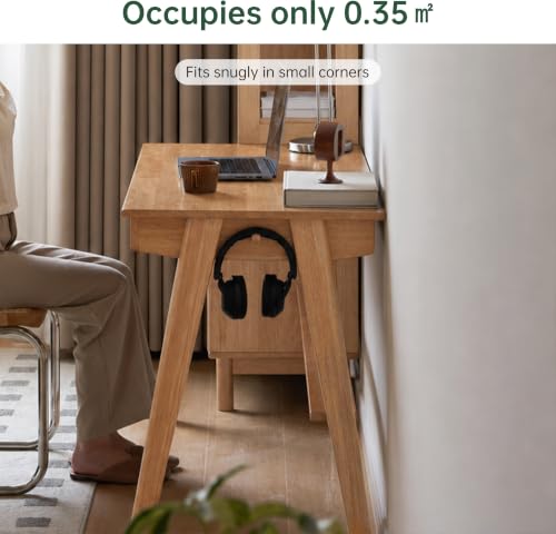 100% Solid Rubber Wood Desk Home Office Desk Mid Century Modern Writing Computer Desk with Drawer for Home Office 39.37" W Natural Wood - color: Natural Wood-rubberwood, size: 39.37"W