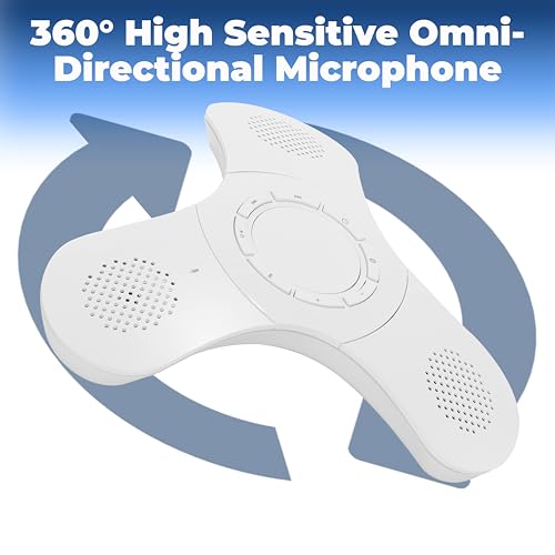 Conference Speaker and Microphone, 360° Voice Pickup, Noise Reduction - size: 1 Pack (White)
