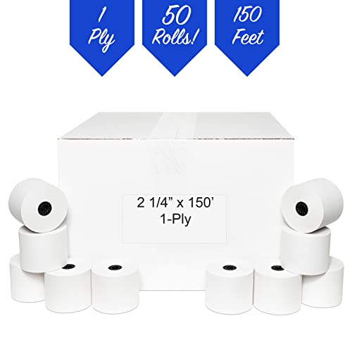 Paper Rolls One-Ply Adding Machine/Calculator 2-1/4" x 150 ft White 50/Ctn