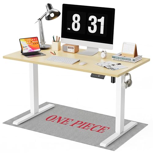 WALKINGDESK 48x24 Inches Whole Piece Electric Standing Desk, Seamless One Piece Height Adjustable Sit to Stand up Desk for Home Office, Ergonomic Computer Workstation, Oak - color: Oak, size: 48 inch