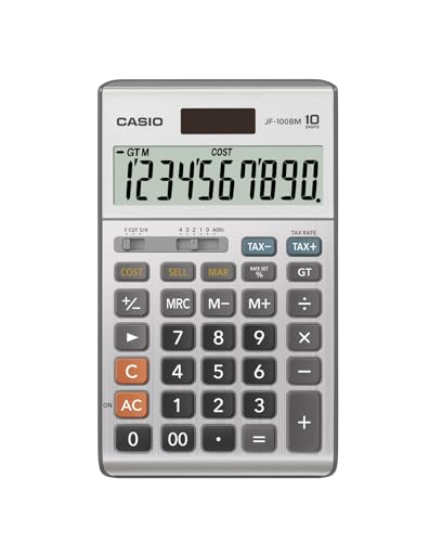 Casio JF-100BM Standard Function Calculator, Multicolor - size: 1 Count (Pack of 1)