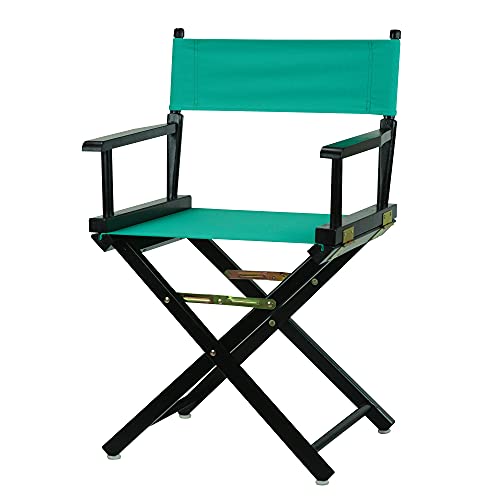 Casual Home 18" Director's Chair Black Frame-Teal Canvas - color: Black Frame/Teal Canvas, size: 18" - Classic Height, style: Black Frame