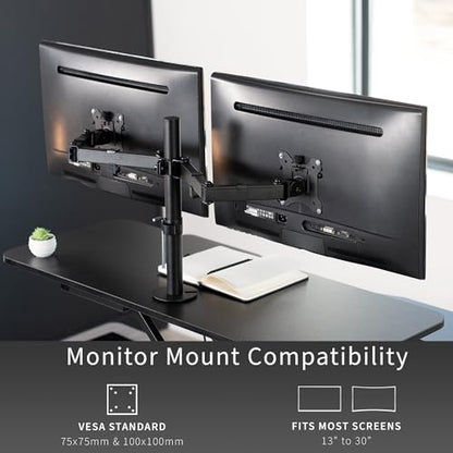 VIVO Black 42 in Standing Desk Converter with Monitor Stand, DESK-V042KB-M2 - color: Black, size: 42"