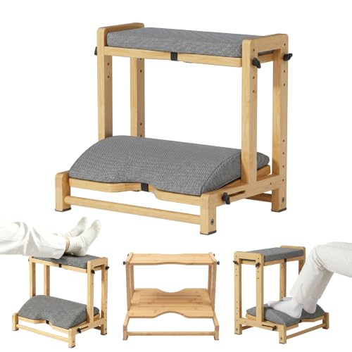 2-Tier Foot Rest Under Desk for Office, Gaming & Study | 4-height Adjustable Foot Stool, Cushioned foot rest with removable pad, Pressure Relief Footrest for Long Sitting Hours