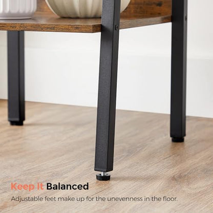 VASAGLE Bookshelf, 5-Tier Narrow Bookcase, Ladder Shelf | For Home Office, Living Room, Bedroom, Kitchen, Rustic Brown and Matte Black, BARNET Collection ULLS109B01 - color: Rustic Brown + Ink Black, size: 5 Tiers (13.3"W), style: With back panels