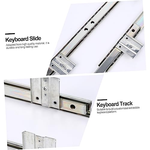 Outanaya 13.77 Inch Bearing Keyboard Slide Rails Soft-Close Under Desk Drawer Slides for Custom Keyboard Tray Mount with Ball Bearing Design