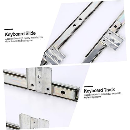 Outanaya 13.77 Inch Bearing Keyboard Slide Rails Soft-Close Under Desk Drawer Slides for Custom Keyboard Tray Mount with Ball Bearing Design