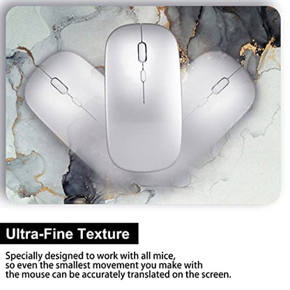 Audimi Small Mouse Pad 6 x 8 Inch, Mini Mouse Pad Thick for Laptop Wireless Mouse Home Office Travel, Portable & Washable (Grey Marble) - color: Grey Marble