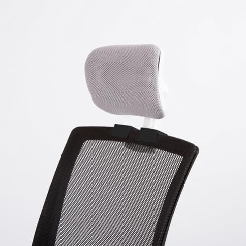 Premium Office Chair Headrest Attachment,Home Ergonomic Elastic Sponge Desk Chair Head Pillow Adjustable Height Angle,Universal (Grey-White) - color: Grey-white
