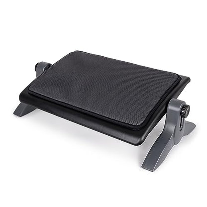 EHO Ottoman, Ergonomic Foot Rest for Under Desk, Adjustable Height and Angle, Sponge Platform, Anti-Slip, Ankle Support, Detachable Washable Cushion, Back and Leg Pain Relief, 21.6" L x 11.4" W, Black - style: Sponge Platform