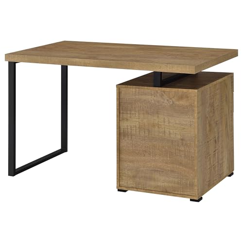 Coaster Brennan 47-Inch Rectangular 3-Drawer Desk with Storage Mango 800787 - color: Mango/Black