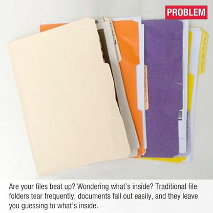 Ultimate Office Poly Color File Folders Letter Size, 5th-Cut Tabs Set of 25 - style: 5th-Cut Tabs, set of 25