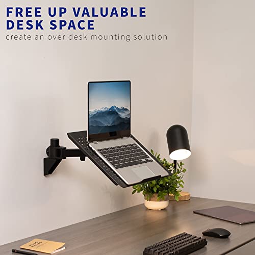 VIVO Wall Mount Conversion Pole Bracket, for Single or Dual Monitor Mount Arms, Standard 1-3/8 inch Diameter, Universal Compatibility, Weight Capacity 44 lbs, Black, MOUNT-WCB01