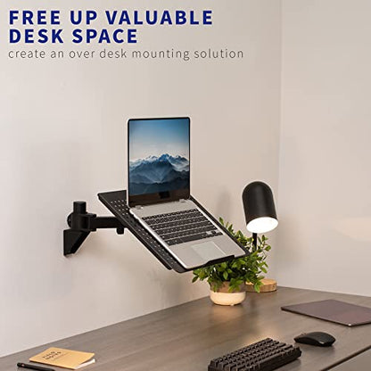 VIVO Wall Mount Conversion Pole Bracket, for Single or Dual Monitor Mount Arms, Standard 1-3/8 inch Diameter, Universal Compatibility, Weight Capacity 44 lbs, Black, MOUNT-WCB01