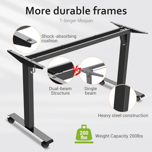 farexon 71x28 Inch Electric Standing Desk with Mouse Pad, Black - color: Black, size: 71 x 28''