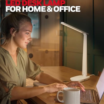 Honeywell HWT-H2 LED Desk Lamp, Eye-Caring Full Spectrum, USB Charging - color: White