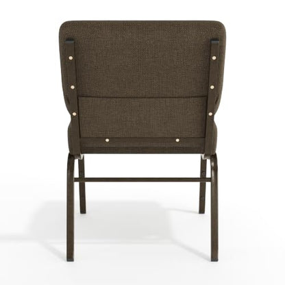 Flash Furniture HERCULES Series 21''W Stacking Church Chair in Brown Fabric - Gold Vein Frame - color: Brown Fabric/Gold Vein Frame, size: Set of 1