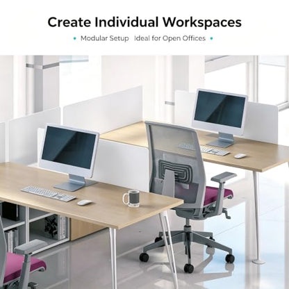 Solid White PVC Desk Divider Freestanding Office Workstation Privacy Partition Screen (B) - color: B