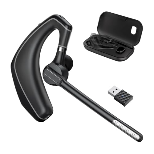 Herloreen Wireless Bluetooth Headset with Built-in Microphone Charging Case - style: Headset + Charge Case + USB Dongle-A6