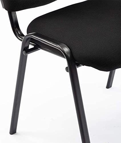 ROCITY Waiting Room Chairs Set of 10 Stackable Conference Room Chairs Mesh Office Reception Chair for Guest School Breakroom Banquet Church Lobby (Mesh-Cushion,Black,10PCS - size: 10PCS