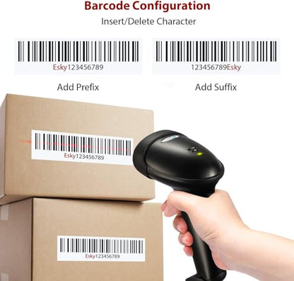 Esky Barcode Scanner with Stand, 2 Pack Wired Handheld 1D Bar Code Scanner - size: 2 Pack