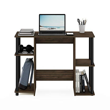 Furinno Jaya Computer Study Desk, Columbia Walnut/Black - color: Columbia Walnut/Black